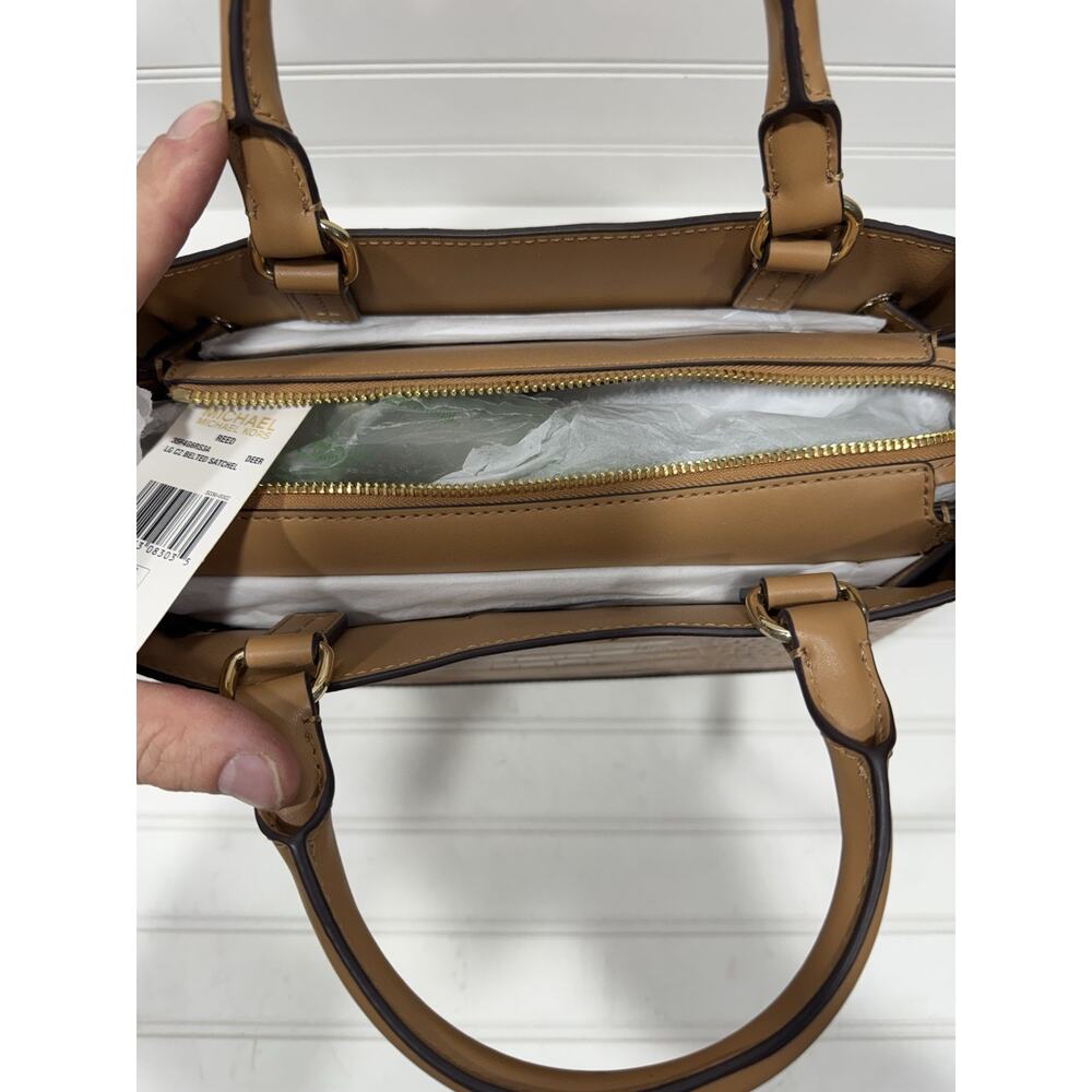 Michael Kors Large Reed Satchel Embossed Croc Leather Purse Crossbody NWT $598 - Picture 4 of 8